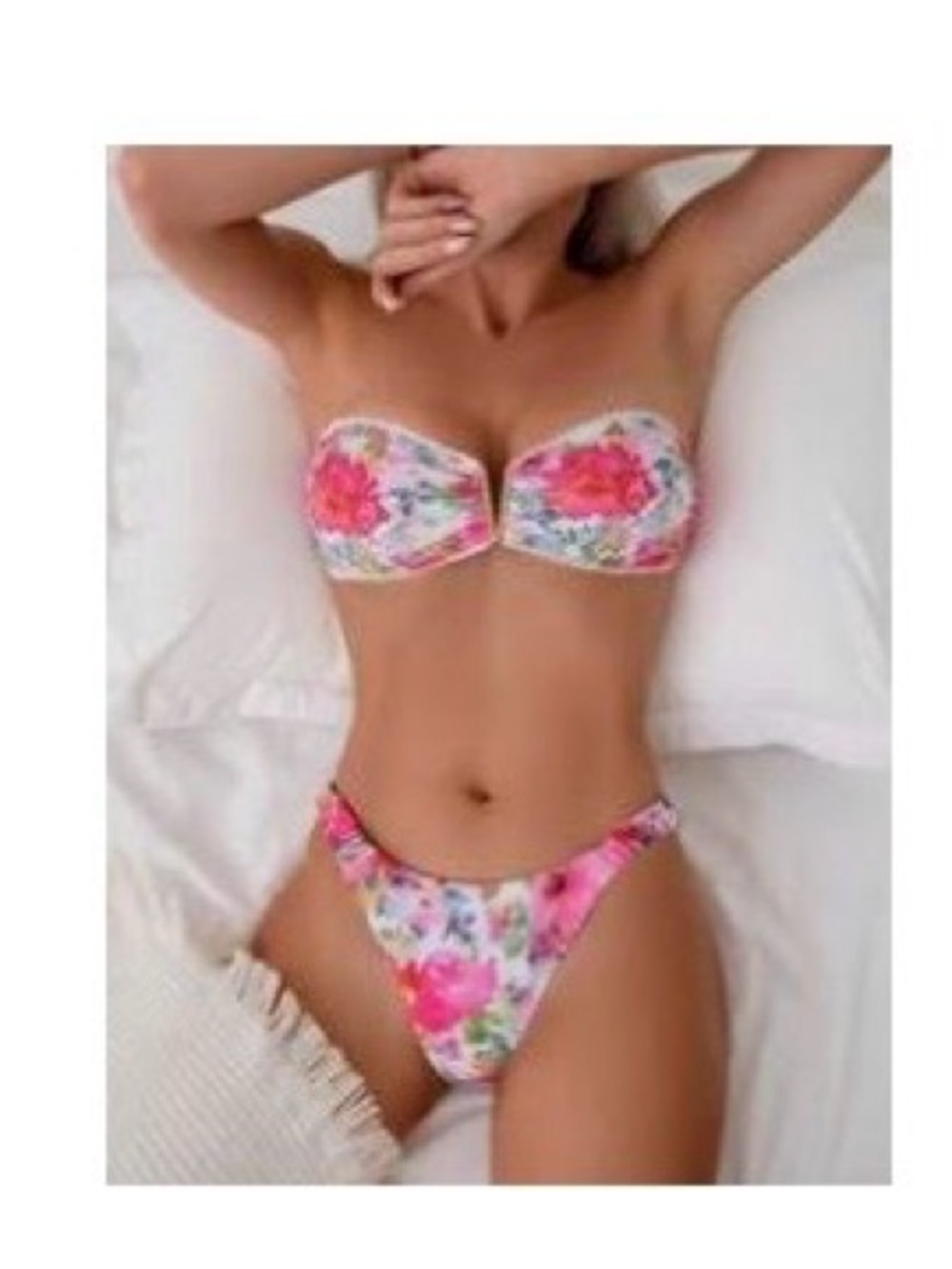 SHEIN Bikini Bundle Size Medium 2 Sets Teal & Floral NWOT - Picture 3 of 3